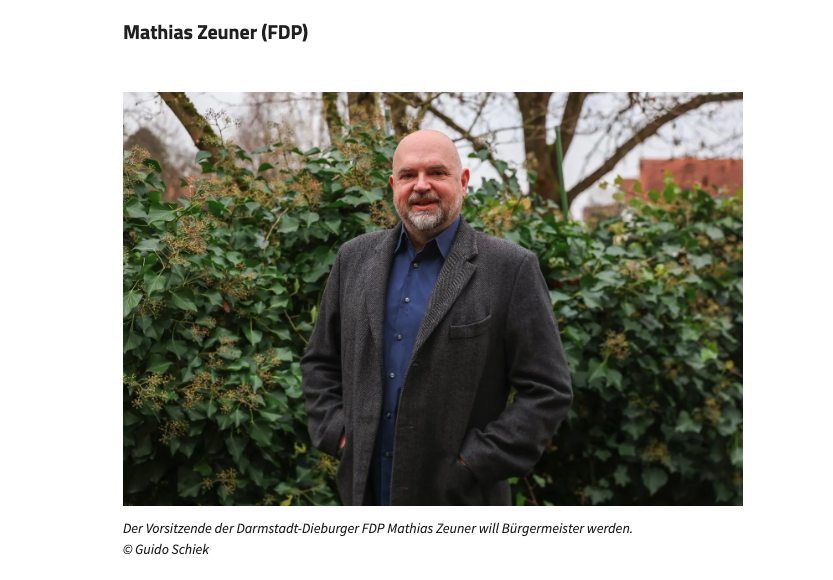 Bürgermeisterkandidat Mathias Zeuner. Kann auch pingelig sein. Bild: Darmstädter Echo.