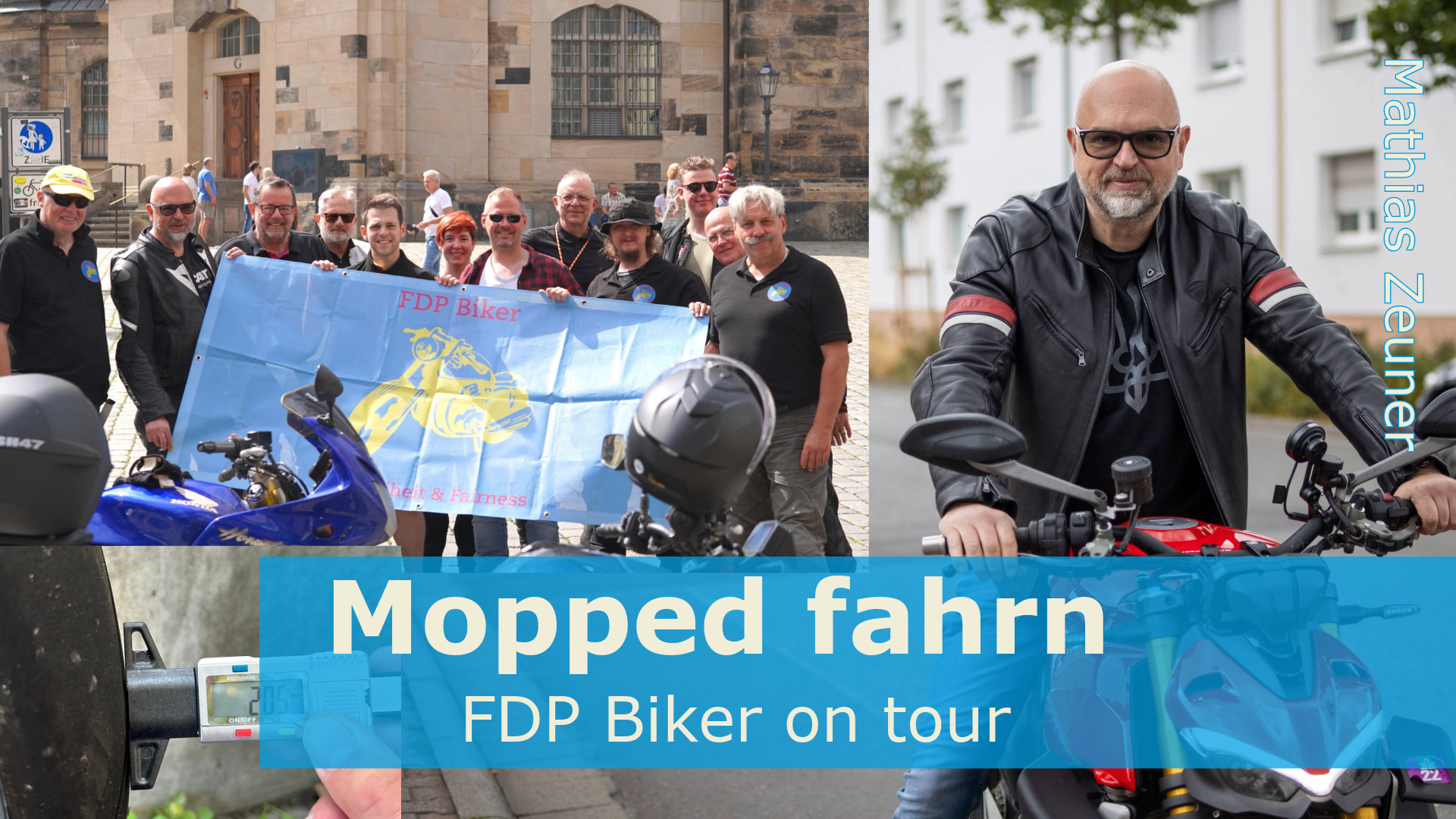 Bürgermeisterkandidat Mathias Zeuner fährt. Alarmstufe rot!