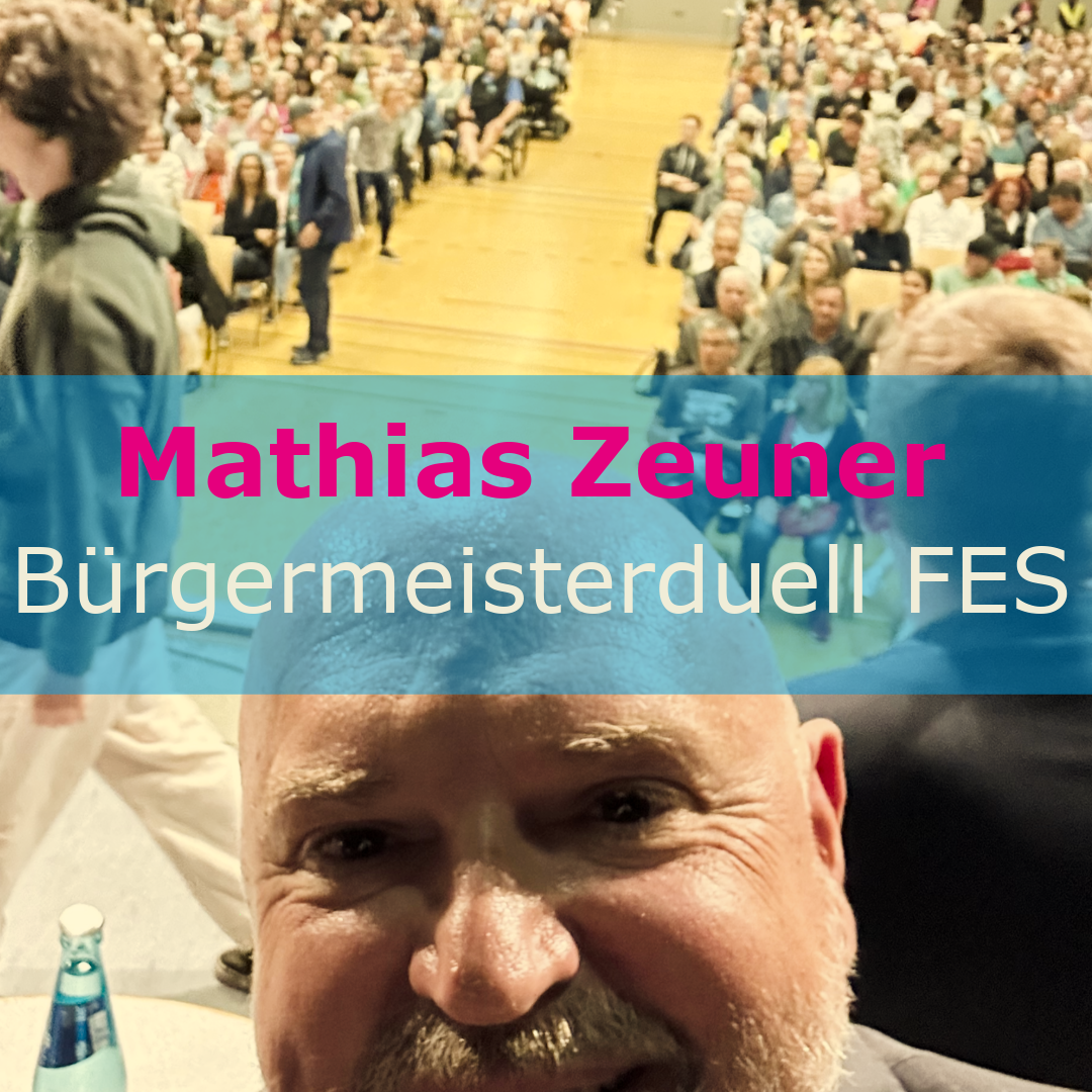 Bürgermeisterkandidat Mathias Zeuner im Bürgermeisterduell der FES