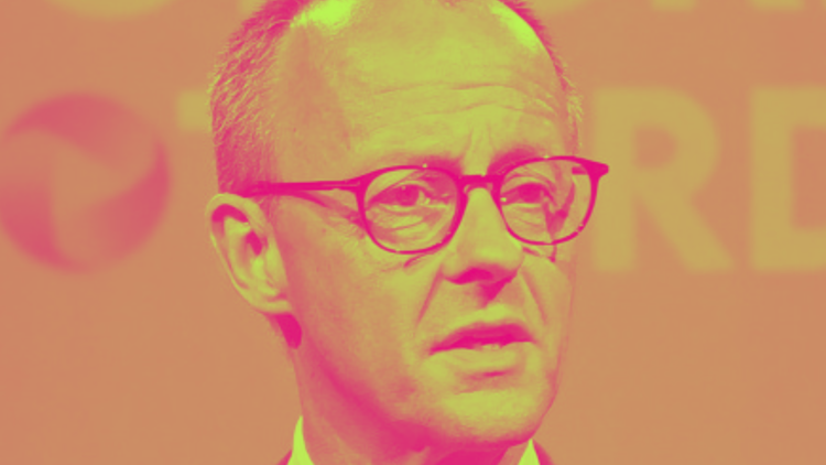 Friedrich Merz, rot-grün angehaucht