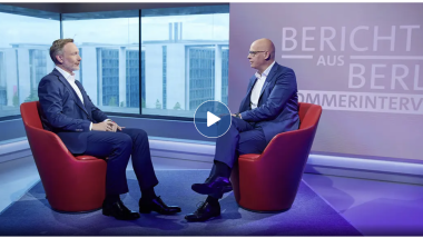 Christian Lindner im ARD Sommerinterview. Screenshot ARD