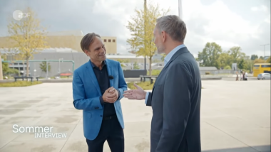Christian Lindner und Wulf Schmiese ZDF-Sommerinterview