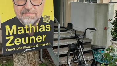 Bürgermeisterkandidat Mathias Zeuner Fahrrad