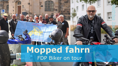 Bürgermeisterkandidat Mathias Zeuner fährt. Alarmstufe rot!