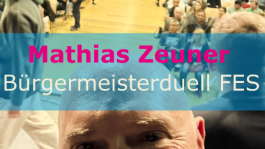 Bürgermeisterkandidat Mathias Zeuner im Bürgermeisterduell der FES