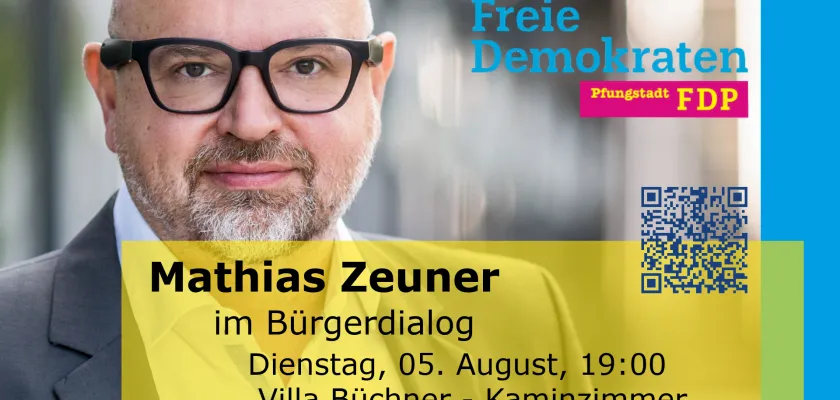 Dialog mit Bürgermeisterkandidat Mathias Zeuner. Villa Büchner